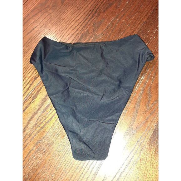 New Small Black 2pc French Cut Bikini Criss Cross Front Adjustable Strap NWOT - Picture 7 of 8